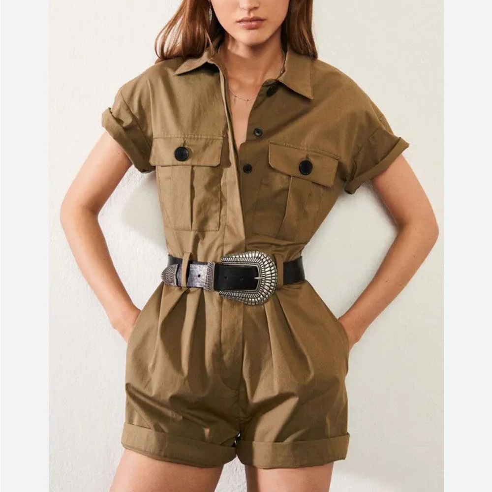 ba&sh Coline Short Sleeve Romper
